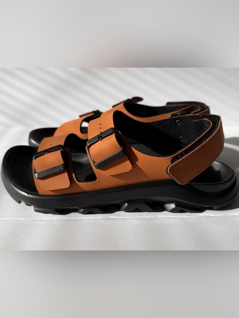 New Birkenstock Mogami Terra Sandals Burnt Orange EU Size 43 Mens US 10/women 12